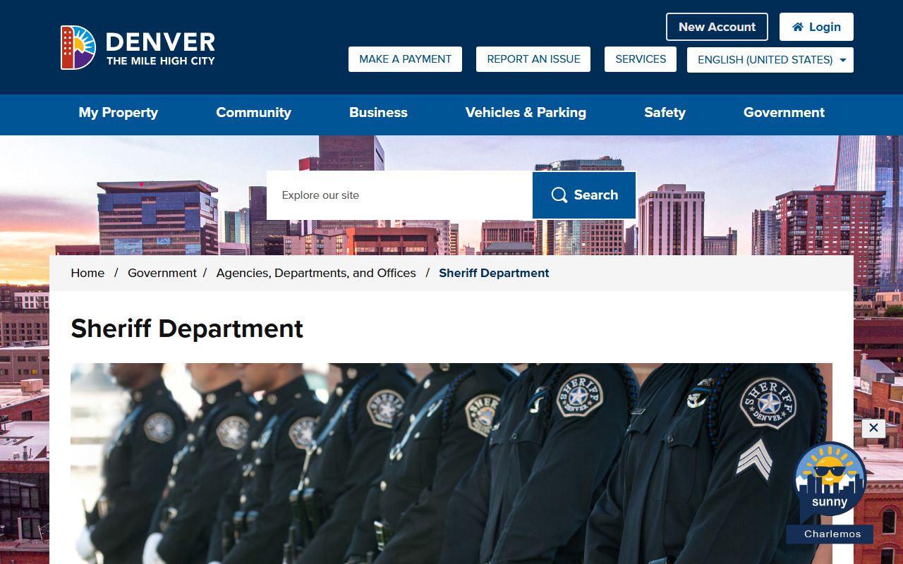Denver Sheriff Department homepage for busted mugshots and arrest records