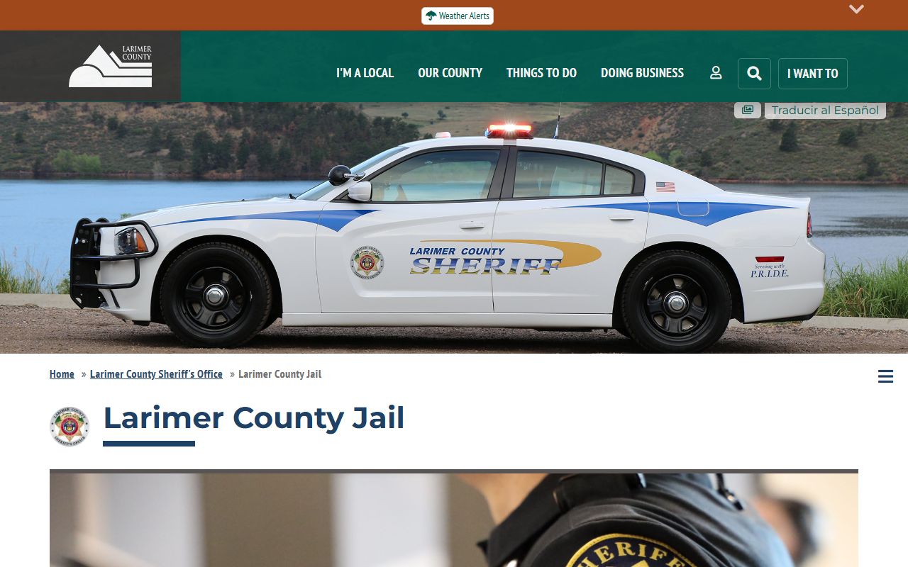 Larimer County jail information page for busted mugshots and inmate services